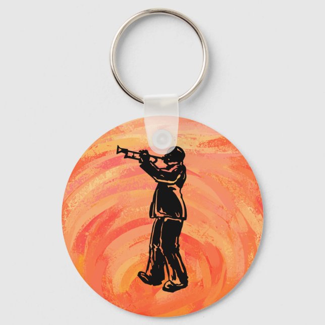 New York Boogie Nights Trumpet Orange Key Ring (Front)