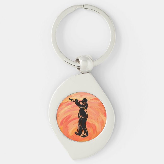 New York Boogie Nights Trumpet Orange Key Ring (Front)