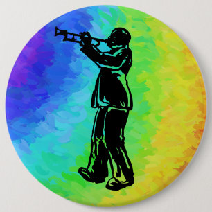 New York Boogie Nights Trumpet Rainbow 6 Cm Round Badge