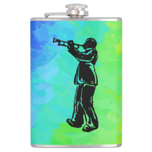 New York Boogie Nights Trumpet Rainbow Hip Flask