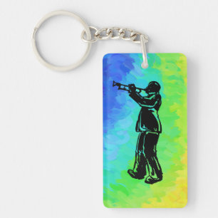 New York Boogie Nights Trumpet Rainbow Key Ring