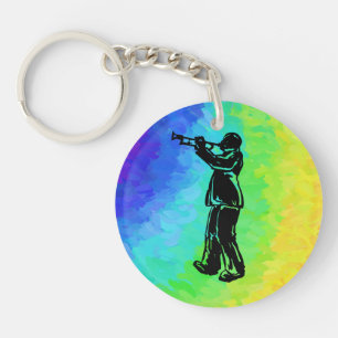 New York Boogie Nights Trumpet Rainbow Key Ring