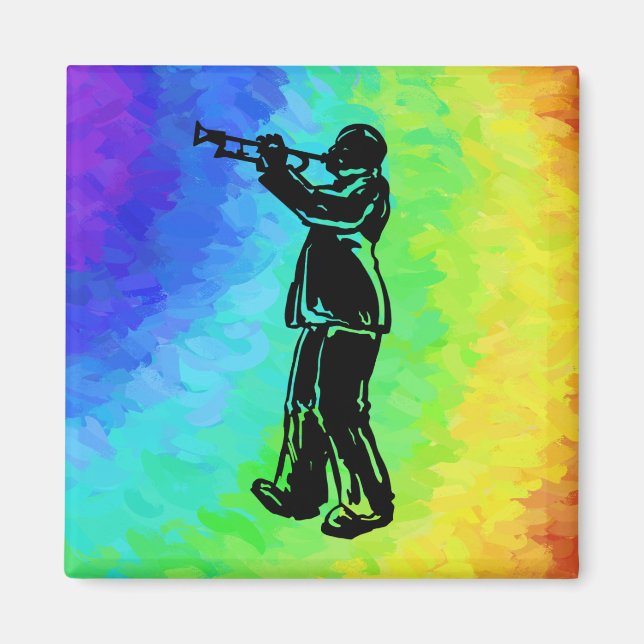 New York Boogie Nights Trumpet Rainbow Magnet (Front)
