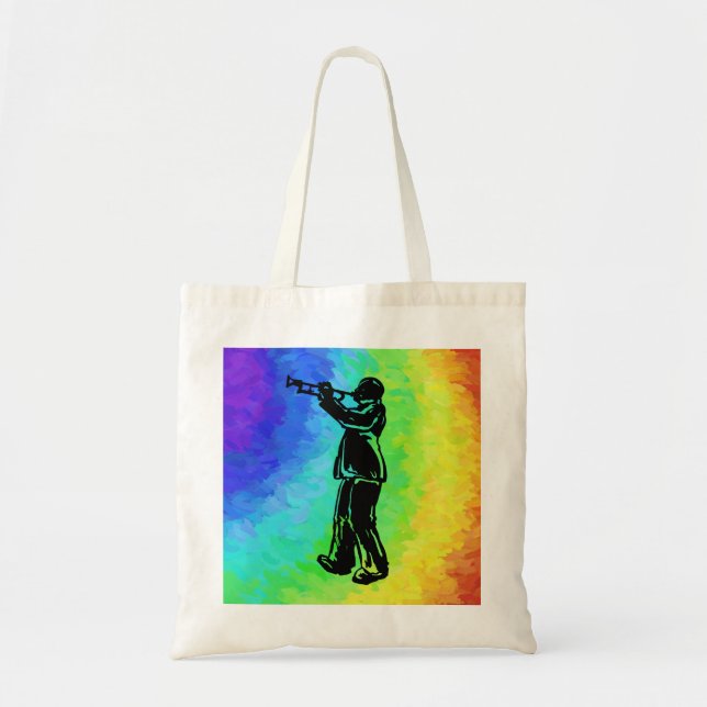 New York Boogie Nights Trumpet Rainbow Tote Bag (Front)