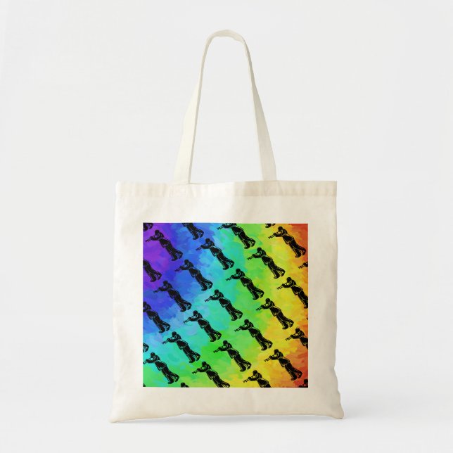 New York Boogie Nights Trumpet Rainbow Tote Bag (Front)