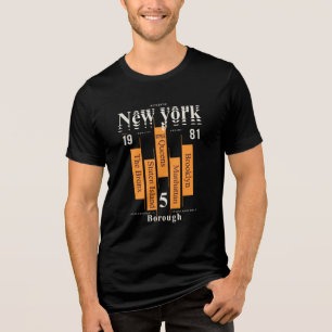 New York Boroughs: Authentic Style Since 1981 Tri-Blend Shirt