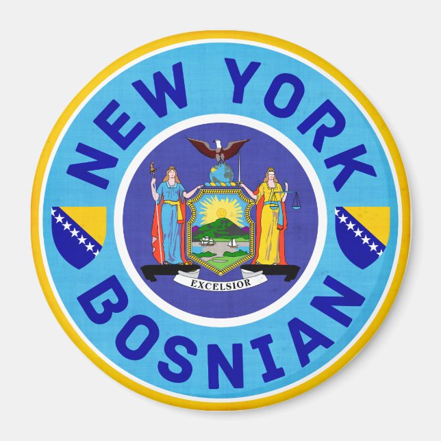New York Bosnian American Fridge Magnet (Front)