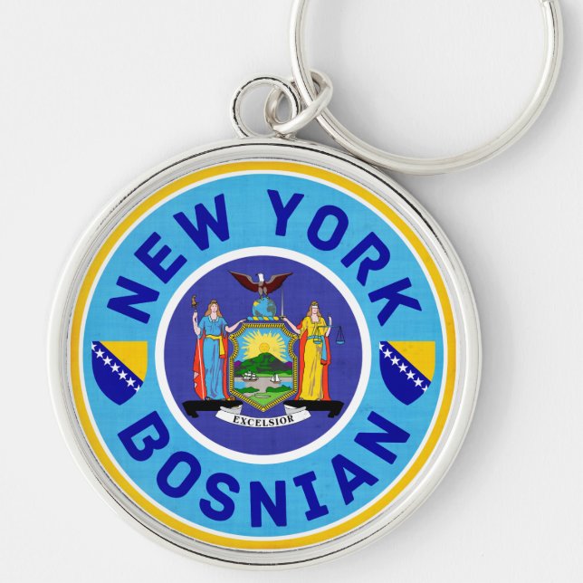 New York Bosnian American Keyring (Front)