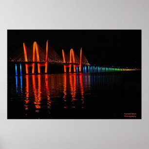 New York Bridge Lights in Honor of Gay Pride Poste Poster