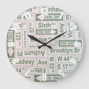 New York Broadway Brooklyn Bridge Customised Large Clock