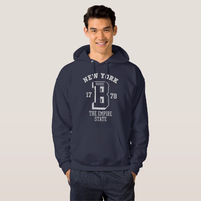 New York Bronx Men's Basic Hooded Sweatshirt (Front Full)