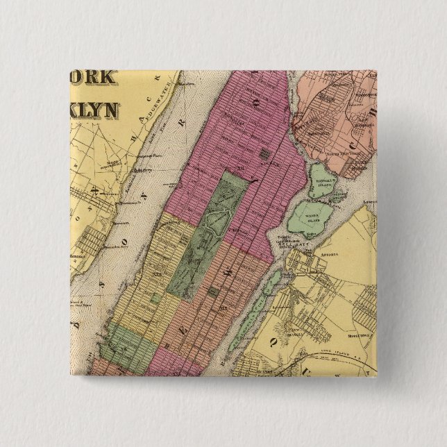 New York, Brooklyn 15 Cm Square Badge (Front)