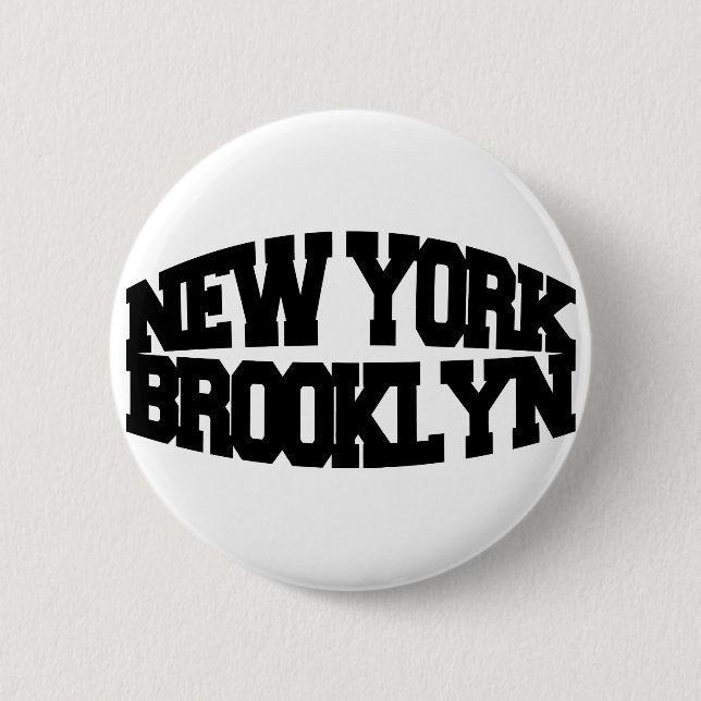 New York Brooklyn 6 Cm Round Badge (Front)