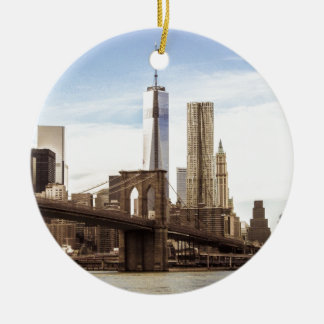 New York Brooklyn bridge Ceramic Ornament