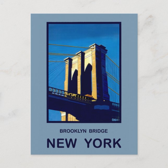 New York Brooklyn Bridge Postcard (Front)