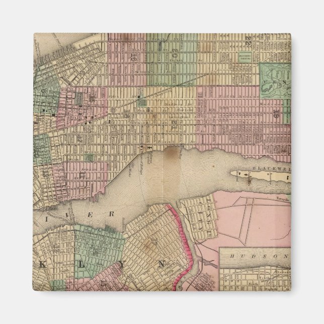 New York, Brooklyn Map by Mitchell Magnet (Front)
