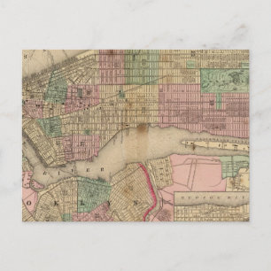 New York, Brooklyn Map by Mitchell Postcard