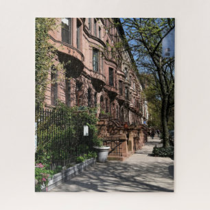 New York Brownstones Upper West Side Buildings NYC Jigsaw Puzzle