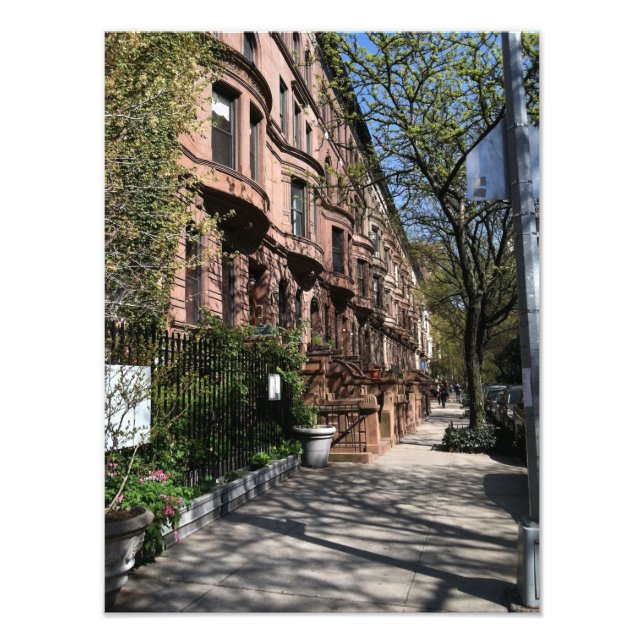New York Brownstones Upper West Side Buildings NYC Photo Print (Front)