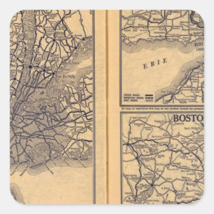 New York, Buffalo, Boston Square Sticker
