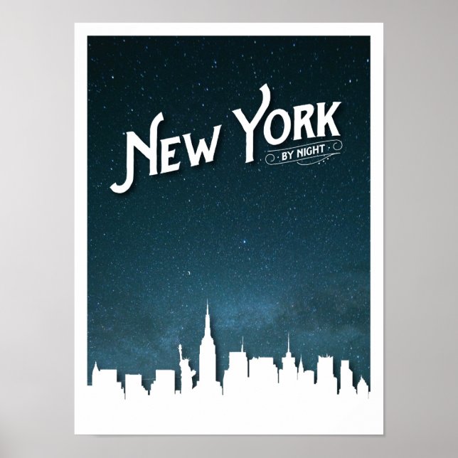 New York by night skyline - Poster (Front)