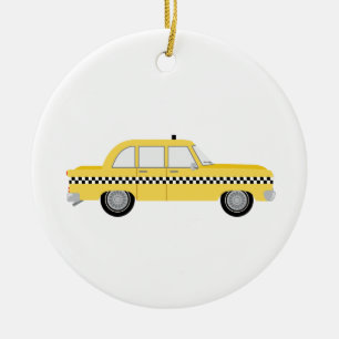 New York Cab Ceramic Ornament