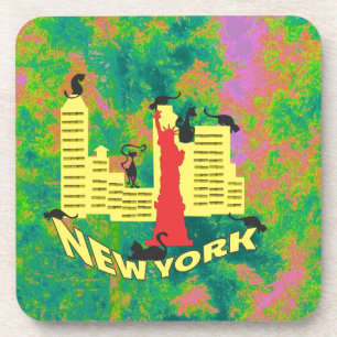 NEW YORK cat Coaster