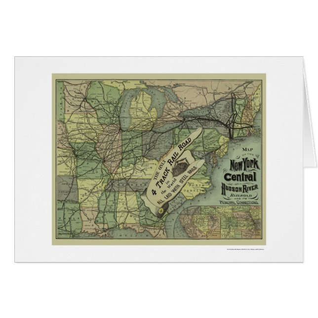 New York Central & Hudson Railroad Map 1876 (Front Horizontal)