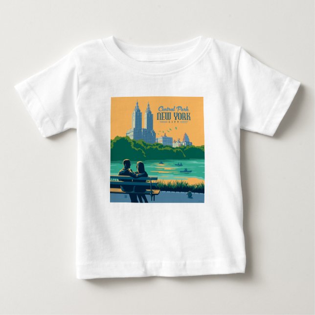 New York Central Park Bench Baby T-Shirt (Front)