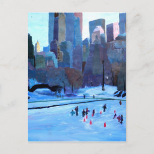 New York Central Park Ice And Winter In Manhattan Postcard