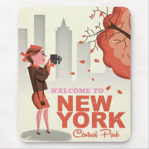 New York Central Park Vintage travel poster Mouse Pad