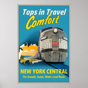 New York Central Railroad Tops in Travel Comfort Poster
