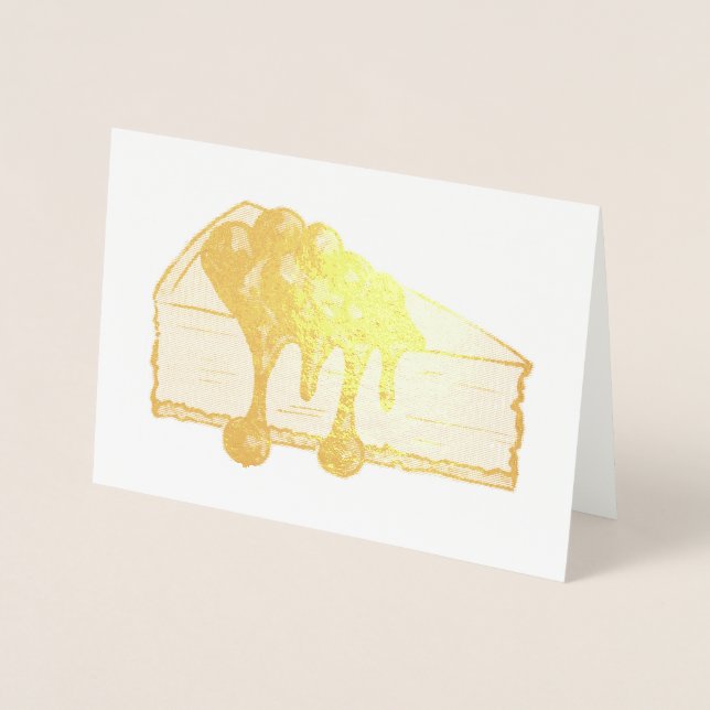 New York Cheesecake Cherry Cheese Cake Slice Food Foil Card (Front)