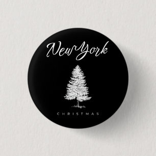 New York Christmas 3 Cm Round Badge