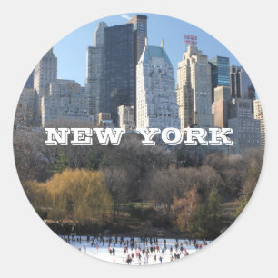 NEW YORK CHRISTMAS CLASSIC ROUND STICKER