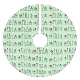 New York Christmas NYC Landmarks Architecture Brushed Polyester Tree Skirt