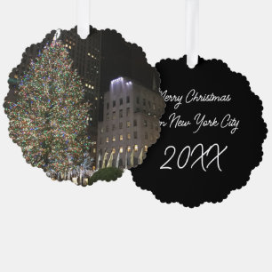 New York Christmas NYC Rockefeller Centre Tree Decoration Card