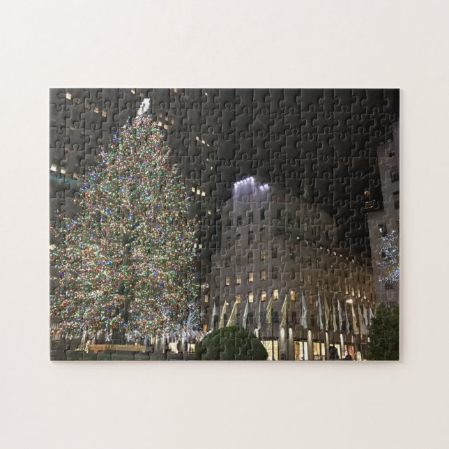 New York Christmas NYC Rockefeller Centre Tree Jigsaw Puzzle (Horizontal)