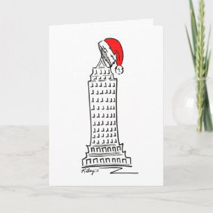 New York Christmas NYC Skyscraper Santa Building Holiday Card