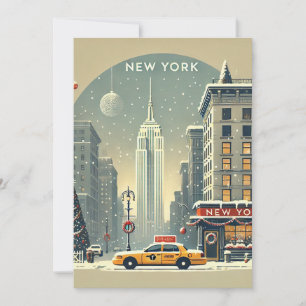 New York Christmas   Statue of Liberty Holiday Invitation