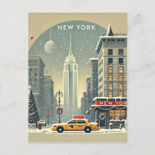 New York Christmas Statue of Liberty Holiday Postcard