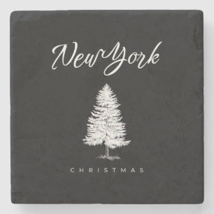 New York Christmas Stone Coaster