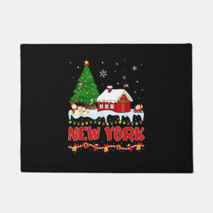 New York Christmas Tree Light Pyjama State of New Doormat