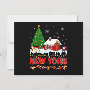 New York Christmas Tree Light Pyjama State of New Holiday Card