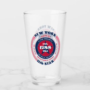 New York Circular Typography Design Glass