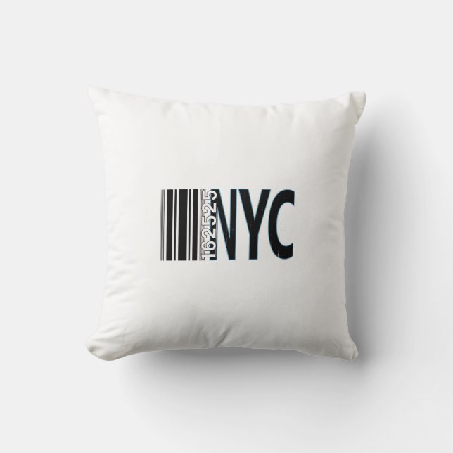 New York City 1625 Barcode Design Cushion (Front)
