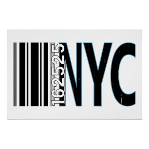 New York City 1625 Barcode Design Poster