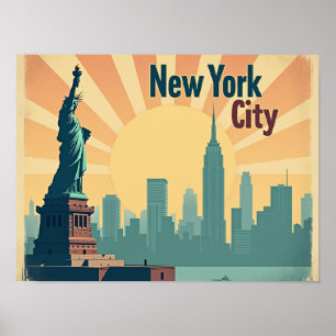 New York City –  16"x12" Art Deco Skyline Poster