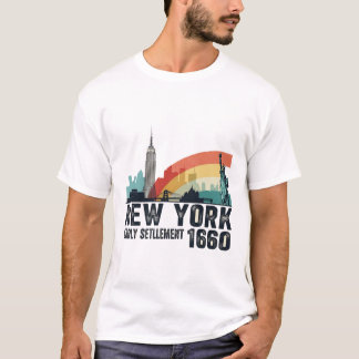 New York City 1960 – Vintage Colour Skyline Retro T-Shirt