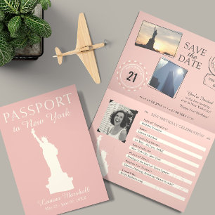 New York City 21ST Birthday Passport Invitation